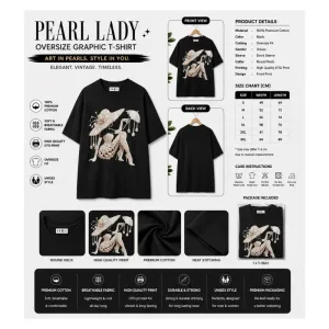 PEARL DIVA Oversized Graphic T-Shirt