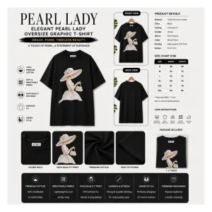 PEARL LADY OVERSIZED GRAPHIC T-SHIRT
