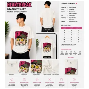 HEARTBREAK Graphic Oversize T-Shirt