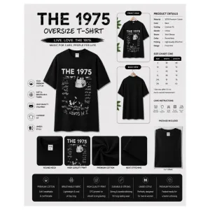 THE 1975 Vintage Graphic Oversize T-Shirt