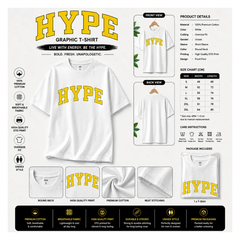 HYPE Graphic T-Shirt Oversize thumbnail 2