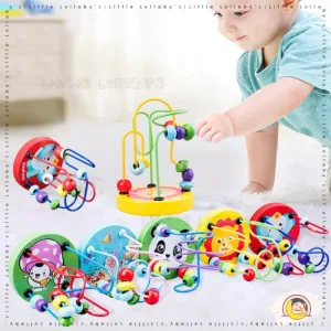 Wooden Toys Bead Baby Building Blocks Safe for Kids Early Learning Montessori Educational Toys