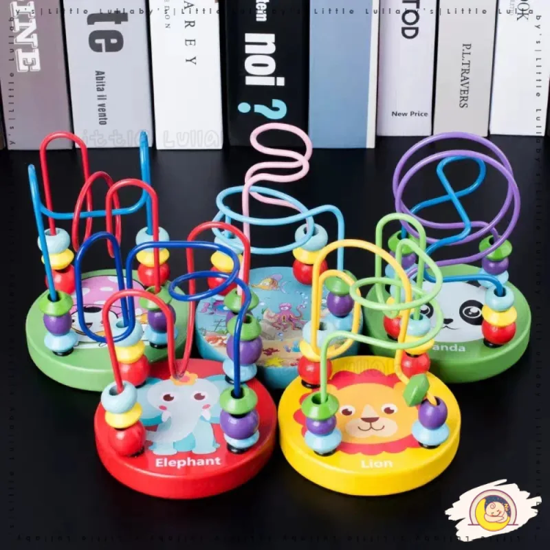 Wooden Toys Bead Baby Building Blocks Safe for Kids Early Learning Montessori Educational Toys thumbnail 3