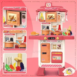 Kitchen Pretend Play Playset Toys Accessories Real Steam Color Changing Accessories