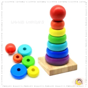 Wooden Toy Tower Baby Building Blocks Safe for Kids Early Learning Montessori Educational Toy