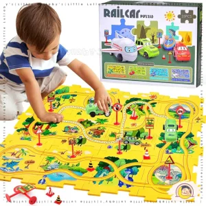 Puzzle Track Car Mainan Kereta Trek mainan budak lelaki DIY Educational toys Kid