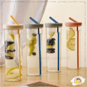 700ML Fruit Infuser Water Bottle with Straw BPA free Outdoor Activities Travel Botol Buah