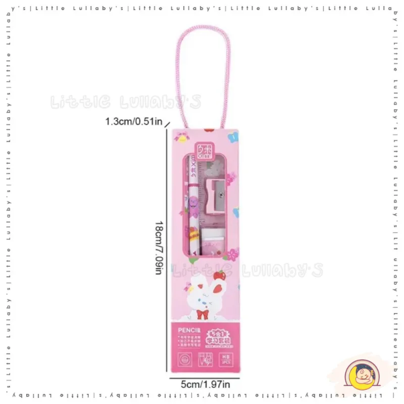 Stationery Gift Set Alat Tulis Pencil Eraser Sharpener Ruler Back To School thumbnail 5