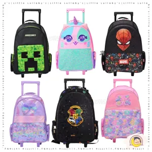 Trolley Beg Sekolah Minecraft Impact School Bag Kids School Bag Beg Budak Backpack 123