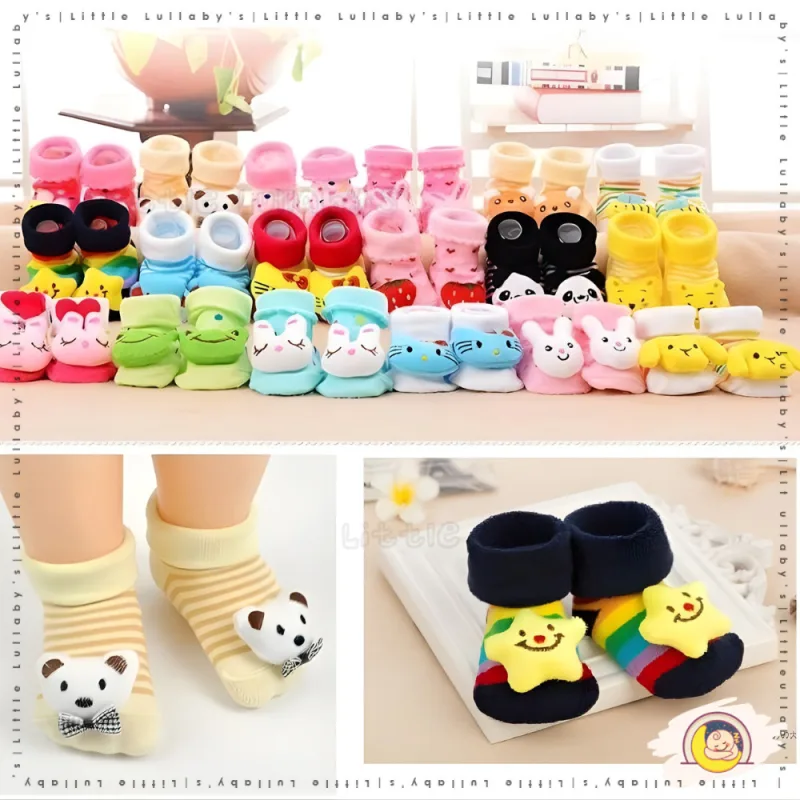 3D Cartoon Baby Socks Stokin Comel dengan Patung Soft Cotton Anti-Slip Floor Socks thumbnail 4