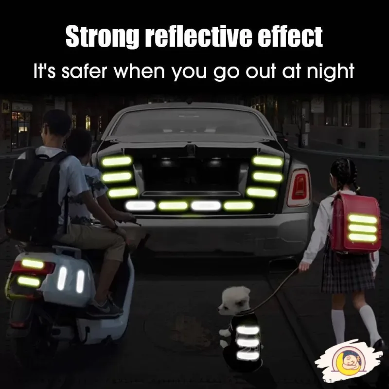 Cartoon Reflective Sticker Pelekat Reflektif Helmet Car Kereta Pelekat Terpantul Motor thumbnail 5