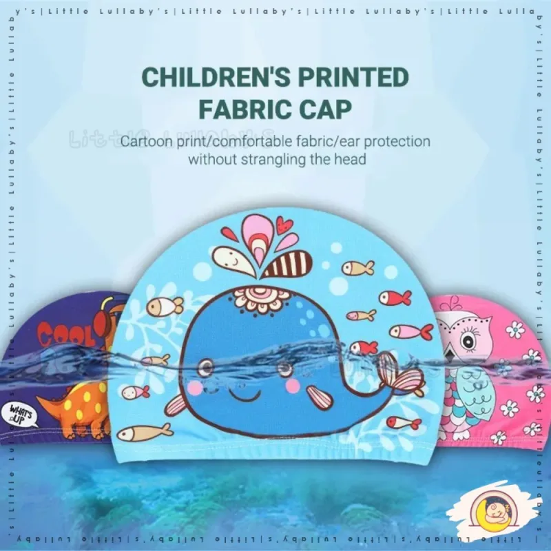 Kids Swim Cap Topi Renang Kanak Cute Play Cartoon Swim Waterproof Mandi Bathing Pool thumbnail 3