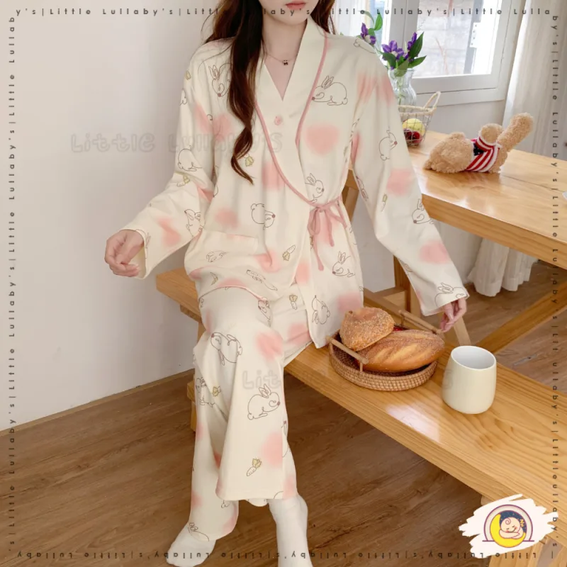 Kimono Maternity Pajamas Pakaian Berpantang Women Soft Mengandung Menyusu Hamil Pregnant