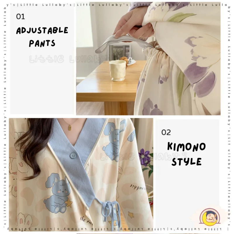 Kimono Maternity Pajamas Pakaian Berpantang Women Soft Mengandung Menyusu Hamil Pregnant thumbnail 4