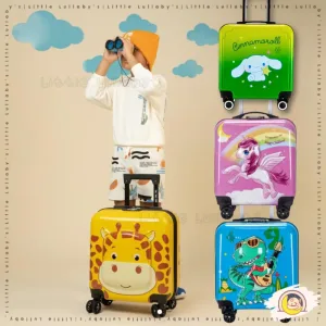 18 Inch Kids Luggage Suitcase Bag Hard Shell Giraffe Travel Luggage Bagasi Trolley Luggage