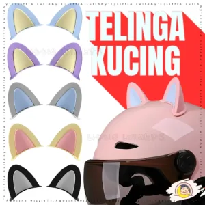 Cute Cat Ears Helmet Accessories Telinga Kucing Helmet Aksesori Motor Dekorasi Topi Keledar