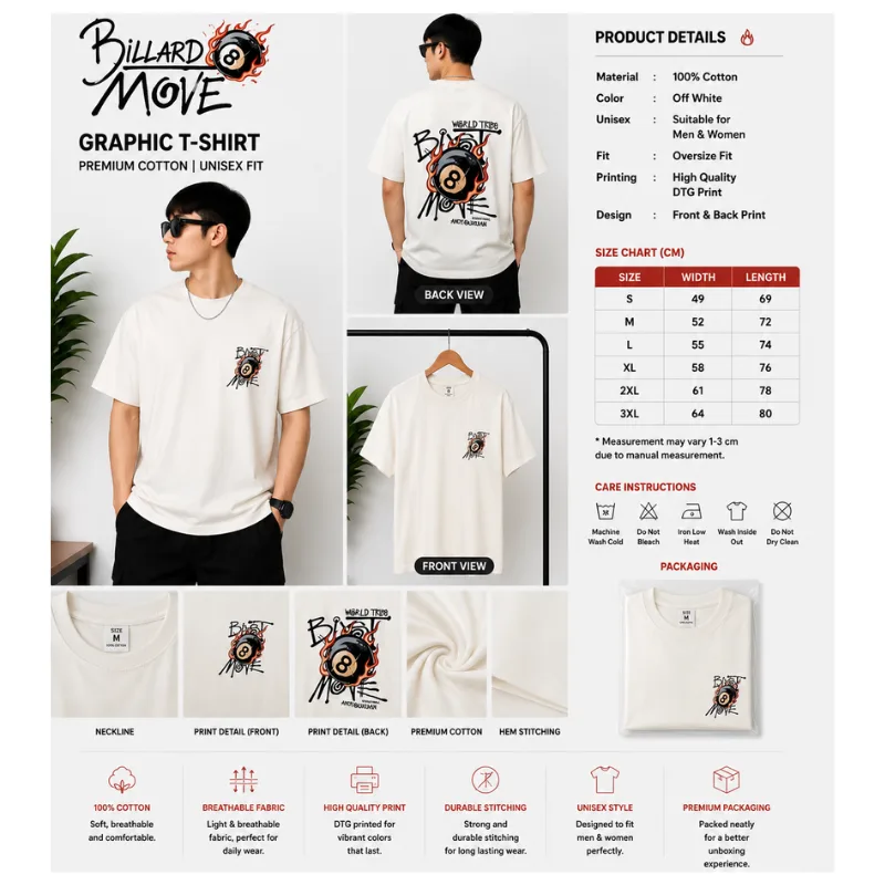 Billard Move Graphic Oversize T-Shirt thumbnail 2