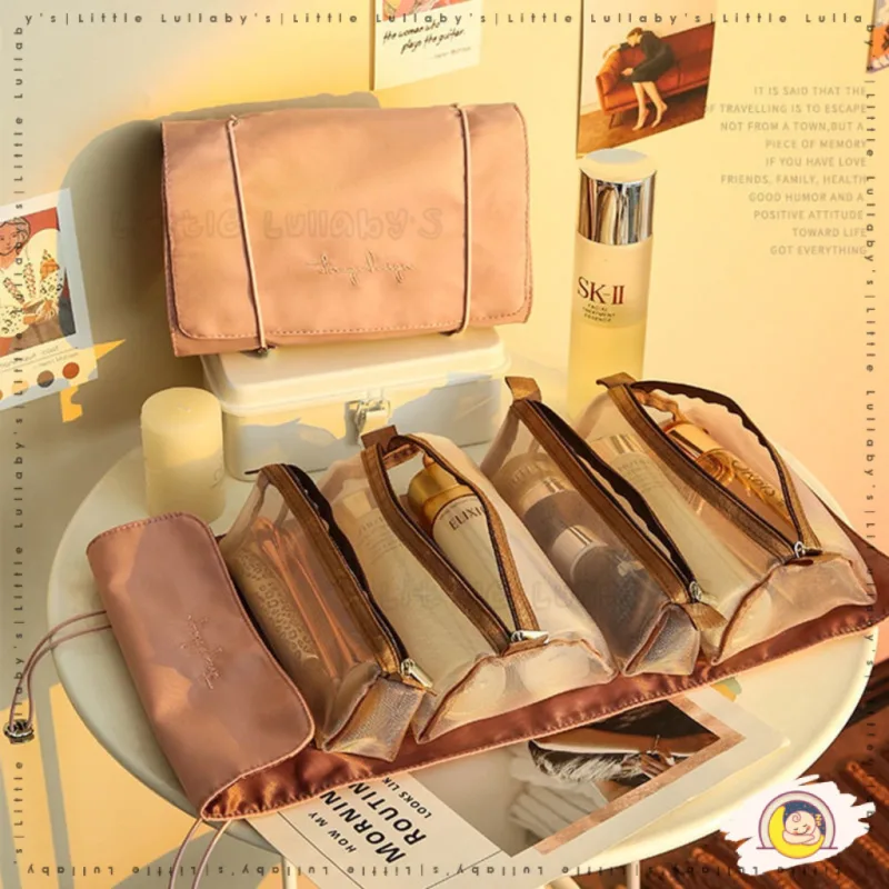 4 IN 1 Travel Makeup Storage Bag Portable Cosmetic Organizer Beg Luggage Travel Pouch Mesh thumbnail 2