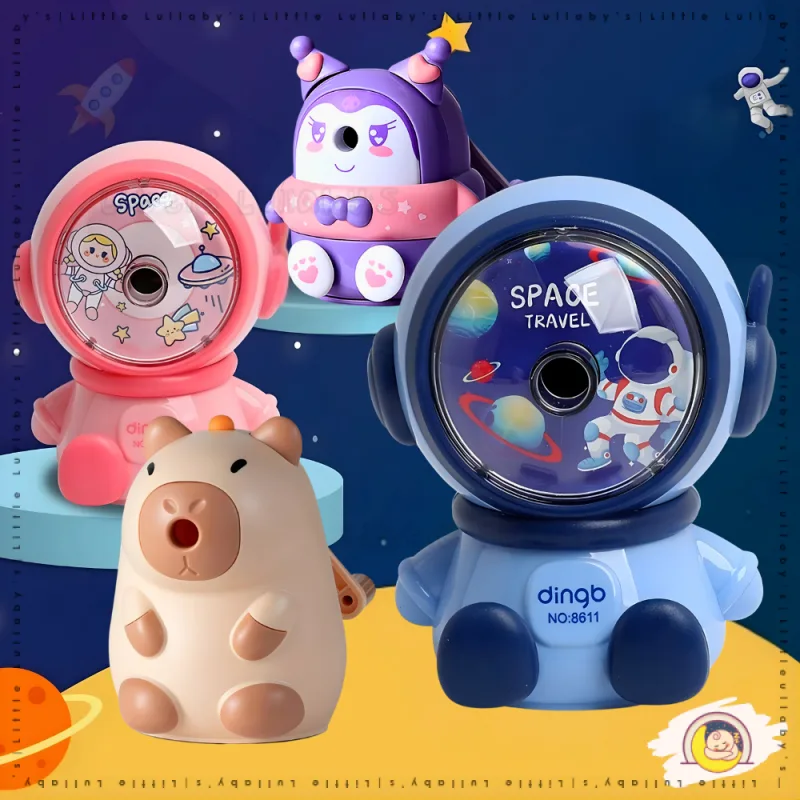 Cute Cartoon Pencil Sharpener Pengasah Pensel Meja Comel Kuromi Capybara Astronaut Stationery thumbnail 2