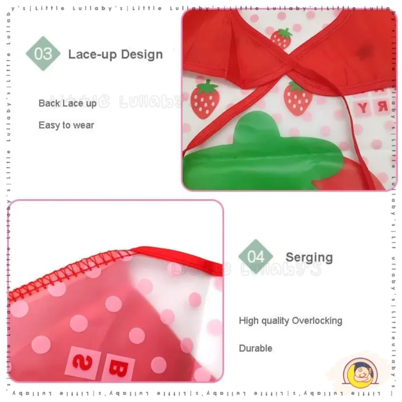 Kids Art Apron Cartoon Painting Apron Craft Activities Drawing Bib Feeding Apron Seni Kanak thumbnail 5