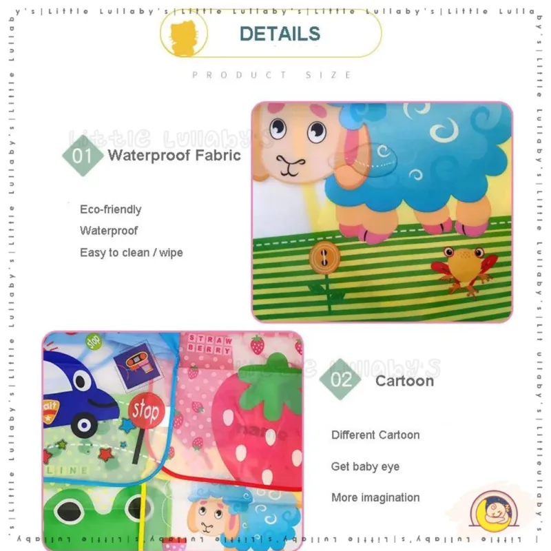 Kids Art Apron Cartoon Painting Apron Craft Activities Drawing Bib Feeding Apron Seni Kanak thumbnail 4