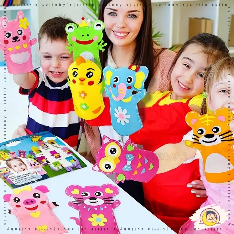 Children's DIY Handicraft Animal Hand Puppets Creativity DIY Hand Puppet Diy Boneka Haiwan Mainan Budak thumbnail 2