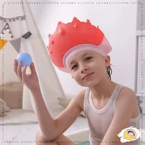 Shower Cap Topi Mandi Hat Wash Hair Shield Adjustable Shower Crown