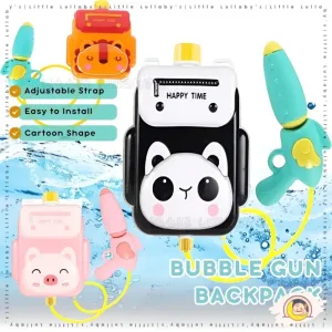 Kids Outdoor Games High Pressure Cartoon Water Spray Gun Shooting Backpack Permainan Kanak Bag Pistol Air
