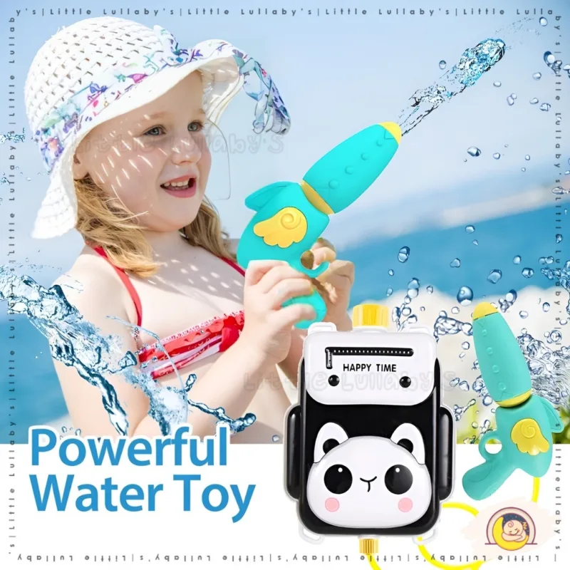 Kids Outdoor Games High Pressure Cartoon Water Spray Gun Shooting Backpack Permainan Kanak Bag Pistol Air thumbnail 4