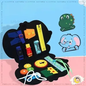 Busy Board Montessori Papan Belajar Early Education Sensory Motor Skill Toys Children Felt Budak