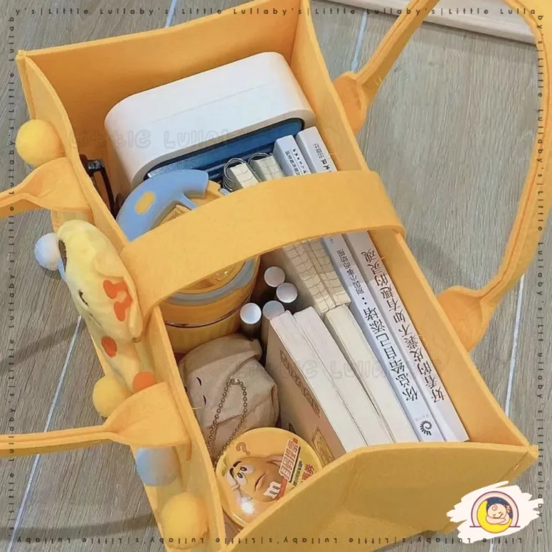 Cartoon Felt Bag Pattern Mummy Gift Portable Storage Pamper Diaper Travel Beg Kain Felt Corak Kartun thumbnail 4