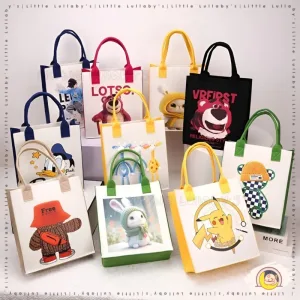 Cartoon Felt Bag Pattern Mummy Gift Portable Storage Pamper Diaper Travel Beg Kain Felt Corak Kartun