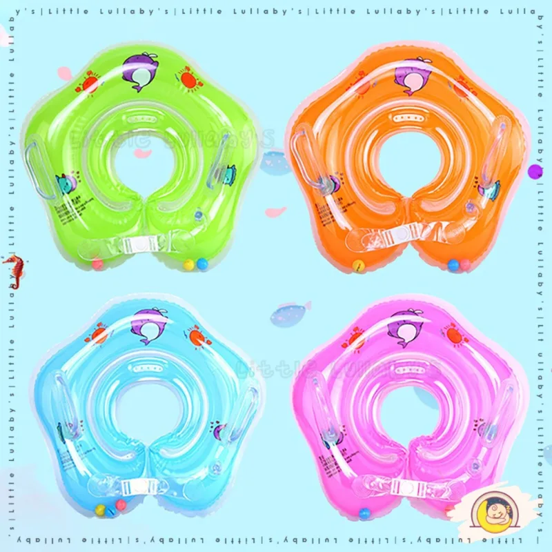 Baby Neck Float Pelampung Leher PVC Inflatable Swimming Neck Ring Newborn Adjustable thumbnail 5