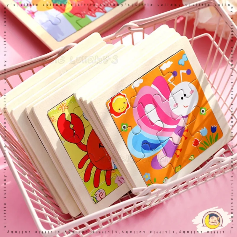 9pcs Kids Jigsaw Wooden Puzzle Early Learning Education Animal Vehicle Transport Insect Sea Animal Mainan Puzzle thumbnail 4