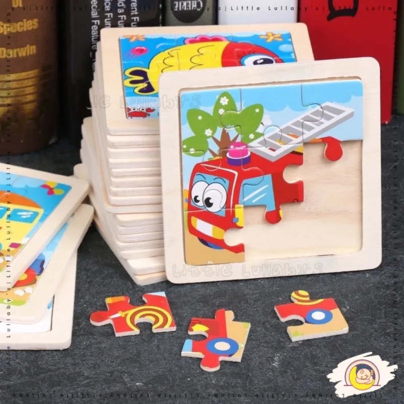 9pcs Kids Jigsaw Wooden Puzzle Early Learning Education Animal Vehicle Transport Insect Sea Animal Mainan Puzzle thumbnail 5