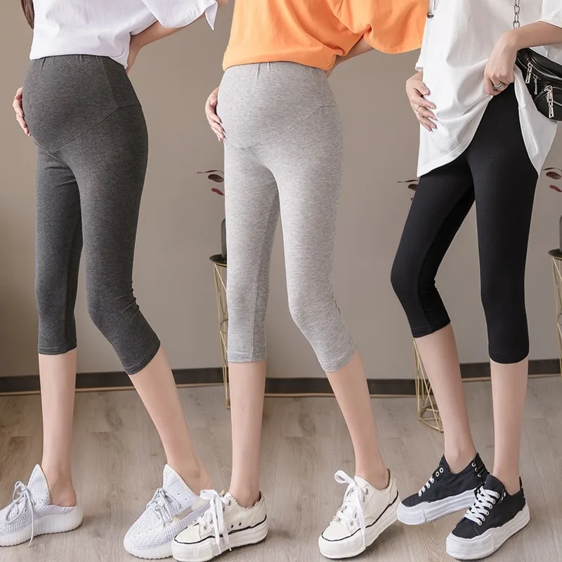 Half Cut Maternity Legging Pregnant Women Pant High Waist Abdomen Support Trousers Seluar Bersalin