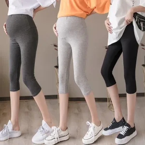 Half Cut Maternity Legging Pregnant Women Pant High Waist Abdomen Support Trousers Seluar Bersalin