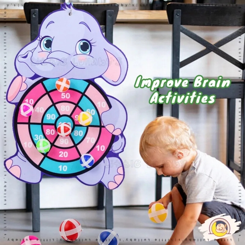 Mainan Cartoon Dart Throwing Sticky Ball Target Ball Dart Board Game Sport Toys Family Game Kartun Dart Bola thumbnail 5