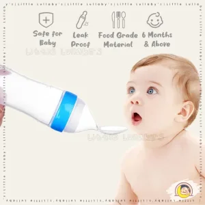 Baby Feeder Spoon Bottle With Suction Cup BPA Free Silicone Squeeze Feeding Food Botol Sudu Suap