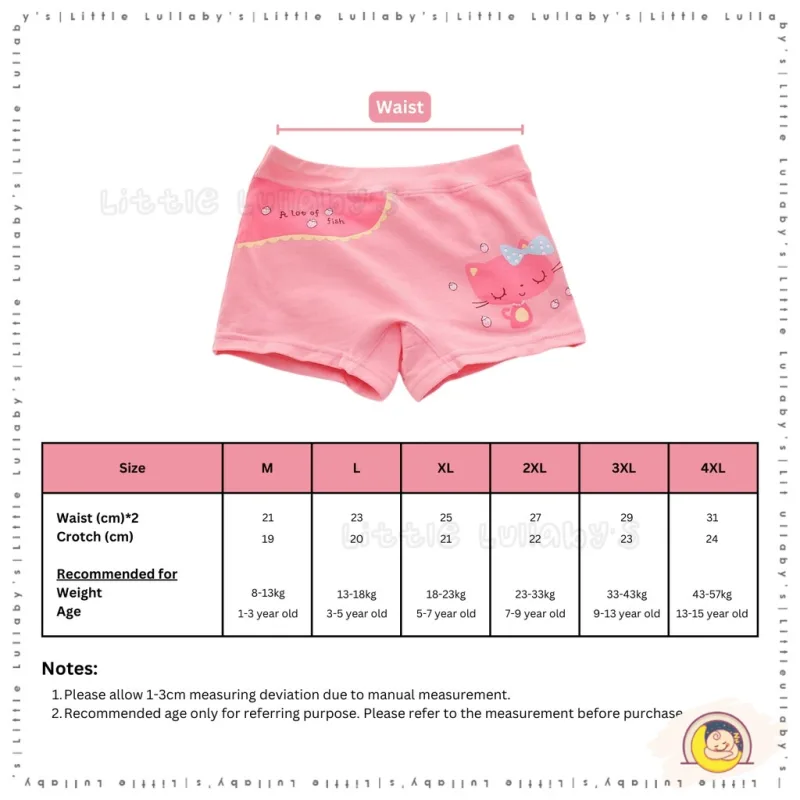 [4PCS] Girl Underwear Underpants Girls Shorts Cotton Breathable Seluar Kain Kapas thumbnail 5