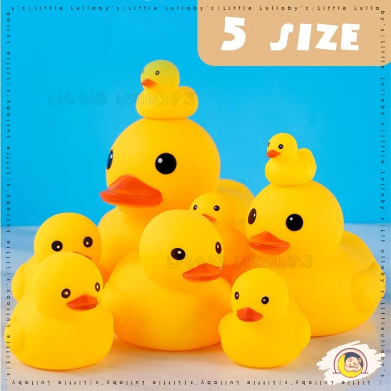 Squeaky Yellow Duck Itik Kuning Bath Toy Toys Ducklings Education Sensory Berbunyi Mainan Mandi thumbnail 2