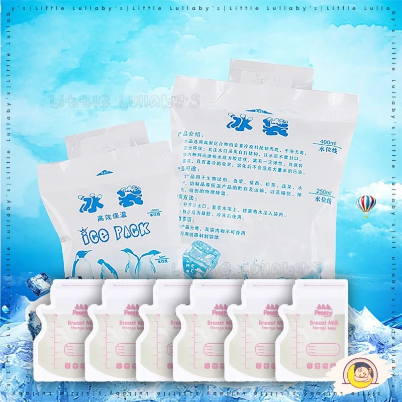 Reusable Breast Milk Ice Bag Beg Ais Pack Cooler Frozen Food Storage Air Batu Sejuk