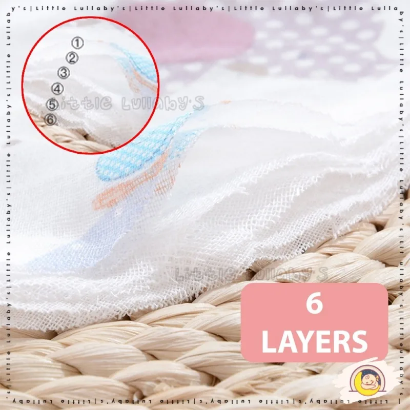 6 Layers Baby Handkerchief Sapu Tangan Gauze Cotton Soft Six Layers Newborn Towel thumbnail 5