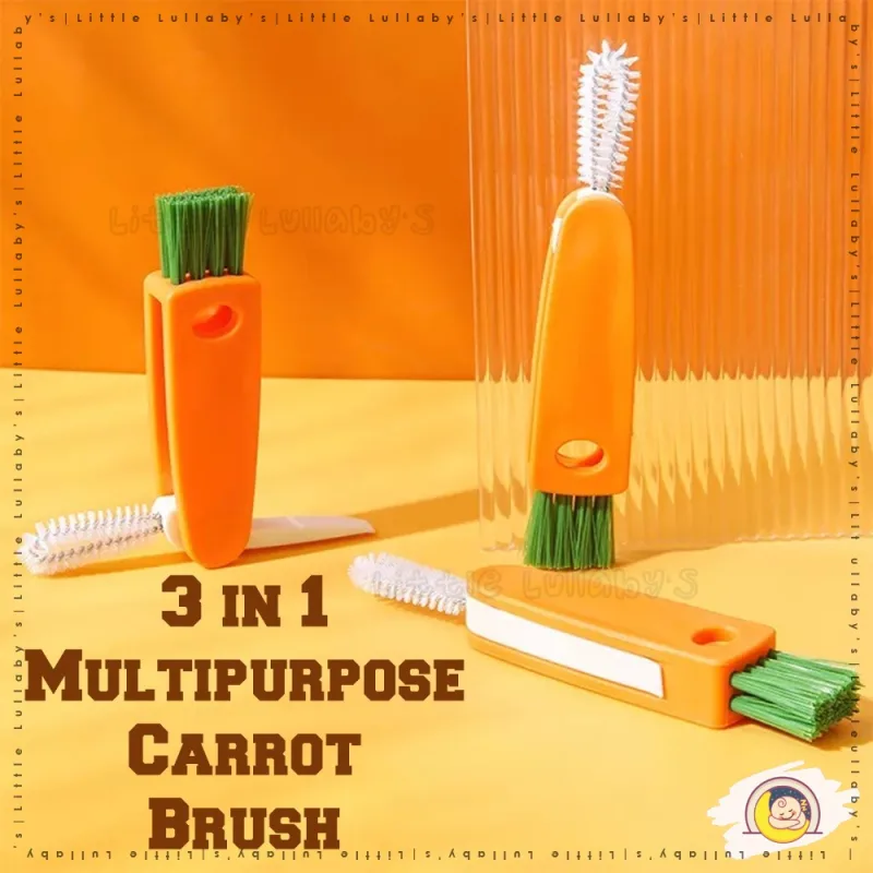 3 in 1 Multipurpose Carrot Bottle Brush Cup Cover Cup Lid Washing Tool Cleaning thumbnail 2
