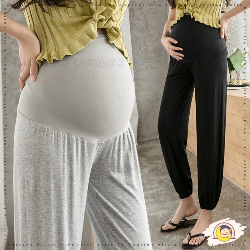 Maternity Pants Loose Style Adjustable Elastic Waist Belly Support Pant Seluar Mengandung thumbnail 3