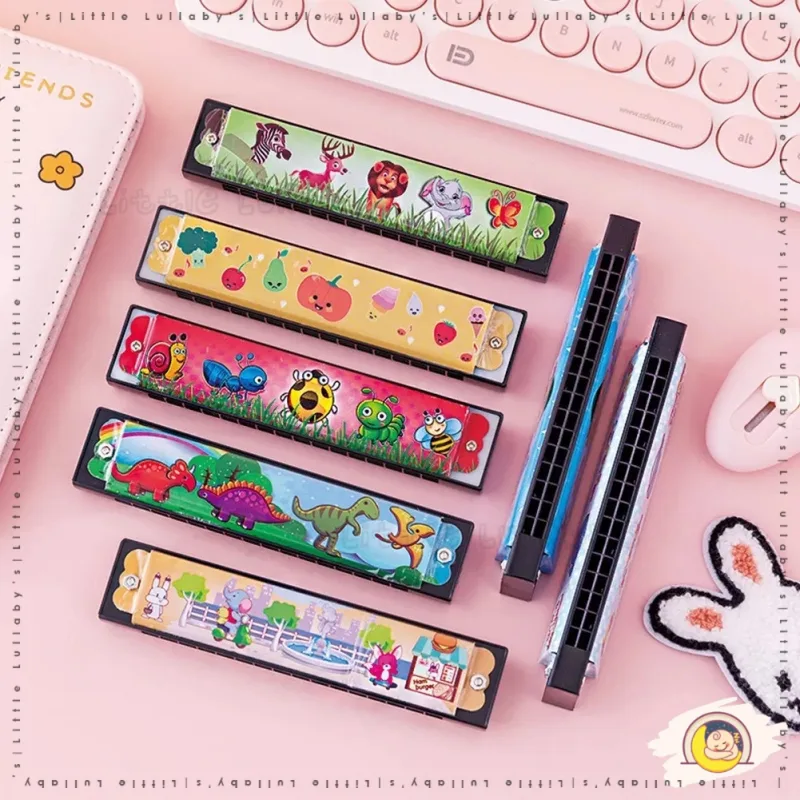 16 Holes Cute Harmonica Beginner instrument Kids Educational Toys Harmonica Mainan Musikal Budak thumbnail 2