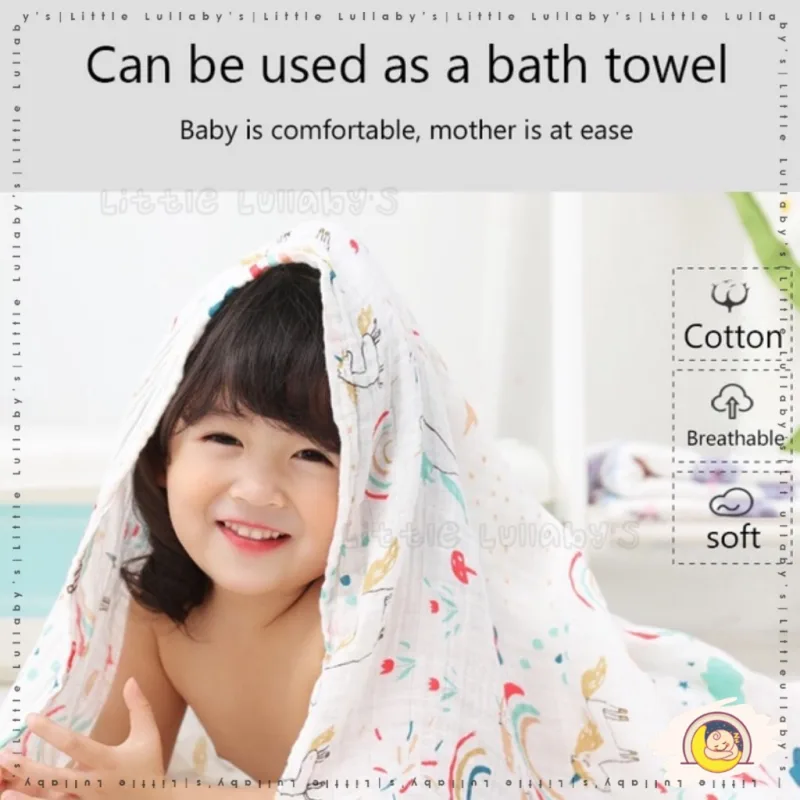 120CM Baby Muslin Swaddle Blanket Swaddle Reusable Wearable Swaddle Wrapper Kain Bendung thumbnail 3
