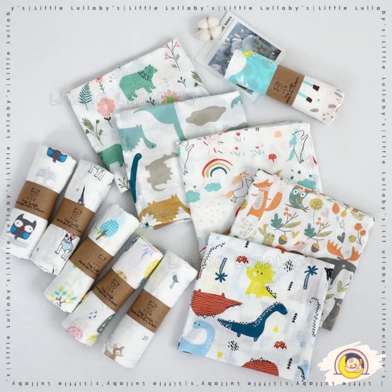 120CM Baby Muslin Swaddle Blanket Swaddle Reusable Wearable Swaddle Wrapper Kain Bendung