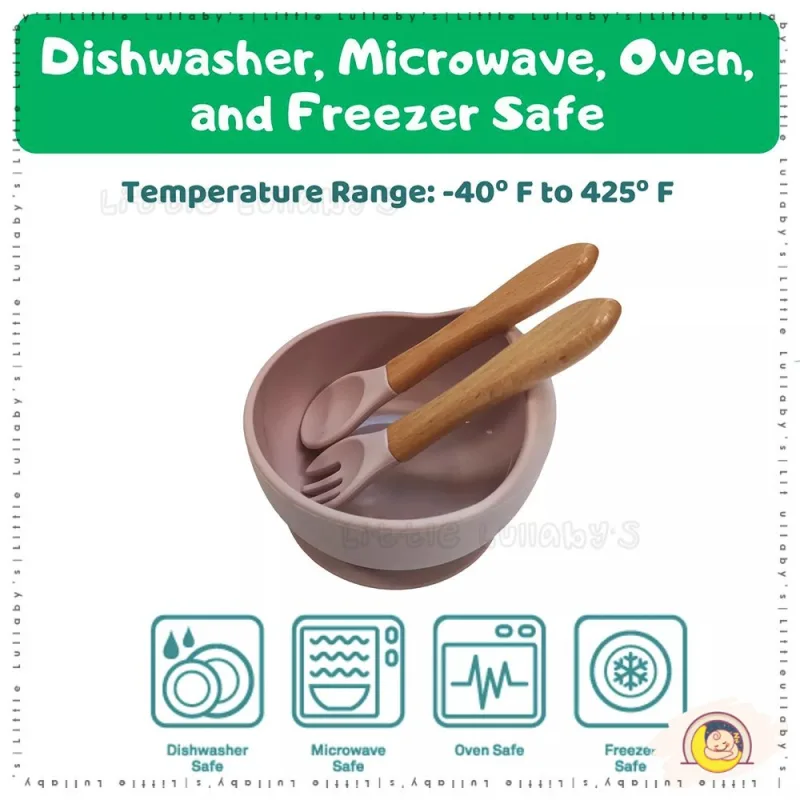 [Free Lid] Baby Silicone Bowl Set Dining Tableware Feeding Spoon Bib Mangkuk Silikon thumbnail 5