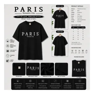 PARIS Romantic City Oversize T-Shirt